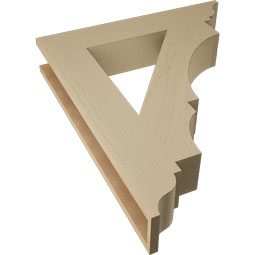 Ekena Millwork - BKTUR055X30X36BOA01RCPR - Timberthane Faux Wood Balboa Style Bracket, Traditional Ends, 5 1/2"W x 30"D x 36"H, Primed Tan