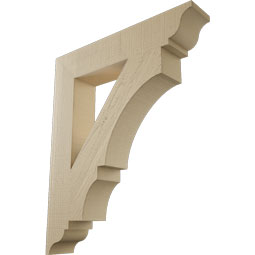 Ekena Millwork - BKTUR055X30X36BOA01RCPR - Timberthane Faux Wood Balboa Style Bracket, Traditional Ends, 5 1/2"W x 30"D x 36"H, Primed Tan