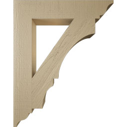 Ekena Millwork - BKTUR055X30X38BOA01RCPR - Timberthane Faux Wood Balboa Style Bracket, Traditional Ends, 5 1/2"W x 30"D x 38"H, Primed Tan