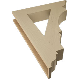 Ekena Millwork - BKTUR055X30X38BOA01RCPR - Timberthane Faux Wood Balboa Style Bracket, Traditional Ends, 5 1/2"W x 30"D x 38"H, Primed Tan