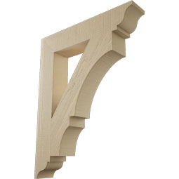 Ekena Millwork - BKTUR055X30X38BOA01RCPR - Timberthane Faux Wood Balboa Style Bracket, Traditional Ends, 5 1/2"W x 30"D x 38"H, Primed Tan