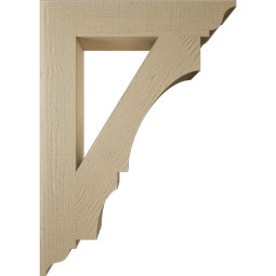 Ekena Millwork - BKTUR055X30X42BOA01RCPR - Timberthane Faux Wood Balboa Style Bracket, Traditional Ends, 5 1/2"W x 30"D x 42"H, Primed Tan