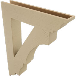 Ekena Millwork - BKTUR055X30X42BOA01RCPR - Timberthane Faux Wood Balboa Style Bracket, Traditional Ends, 5 1/2"W x 30"D x 42"H, Primed Tan