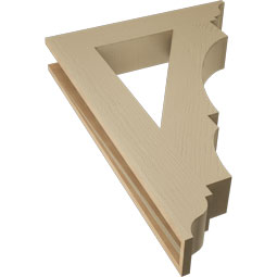 Ekena Millwork - BKTUR055X30X42BOA01RCPR - Timberthane Faux Wood Balboa Style Bracket, Traditional Ends, 5 1/2"W x 30"D x 42"H, Primed Tan