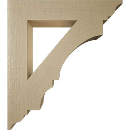 Ekena Millwork - BKTUR055X32X36BOA01RCPR - Timberthane Faux Wood Balboa Style Bracket, Traditional Ends, 5 1/2"W x 32"D x 36"H, Primed Tan