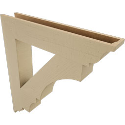 Ekena Millwork - BKTUR055X32X36BOA01RCPR - Timberthane Faux Wood Balboa Style Bracket, Traditional Ends, 5 1/2"W x 32"D x 36"H, Primed Tan