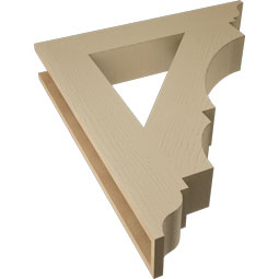 Ekena Millwork - BKTUR055X32X36BOA01RCPR - Timberthane Faux Wood Balboa Style Bracket, Traditional Ends, 5 1/2"W x 32"D x 36"H, Primed Tan