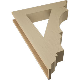 Ekena Millwork - BKTUR055X32X40BOA01RCPR - Timberthane Faux Wood Balboa Style Bracket, Traditional Ends, 5 1/2"W x 32"D x 40"H, Primed Tan