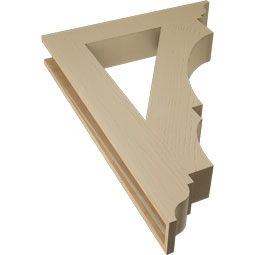 Ekena Millwork - BKTUR055X32X44BOA01RCPR - Timberthane Faux Wood Balboa Style Bracket, Traditional Ends, 5 1/2"W x 32"D x 44"H, Primed Tan