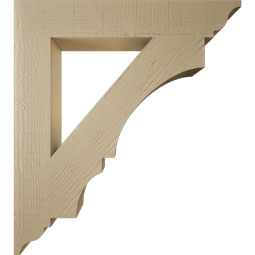 Ekena Millwork - BKTUR055X34X38BOA01RCPR - Timberthane Faux Wood Balboa Style Bracket, Traditional Ends, 5 1/2"W x 34"D x 38"H, Primed Tan