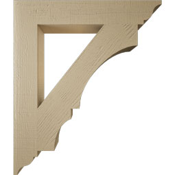 Ekena Millwork - BKTUR055X34X40BOA01RCPR - Timberthane Faux Wood Balboa Style Bracket, Traditional Ends, 5 1/2"W x 34"D x 40"H, Primed Tan