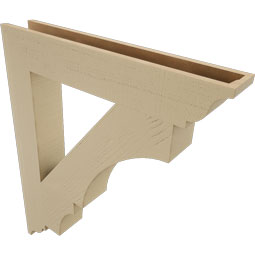 Ekena Millwork - BKTUR055X34X40BOA01RCPR - Timberthane Faux Wood Balboa Style Bracket, Traditional Ends, 5 1/2"W x 34"D x 40"H, Primed Tan