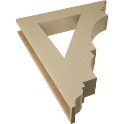 Ekena Millwork - BKTUR055X34X40BOA01RCPR - Timberthane Faux Wood Balboa Style Bracket, Traditional Ends, 5 1/2"W x 34"D x 40"H, Primed Tan