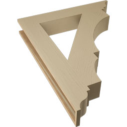 Ekena Millwork - BKTUR055X34X42BOA01RCPR - Timberthane Faux Wood Balboa Style Bracket, Traditional Ends, 5 1/2"W x 34"D x 42"H, Primed Tan