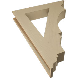 Ekena Millwork - BKTUR055X34X46BOA01RCPR - Timberthane Faux Wood Balboa Style Bracket, Traditional Ends, 5 1/2"W x 34"D x 46"H, Primed Tan