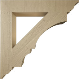 Ekena Millwork - BKTUR055X36X36BOA01RCPR - Timberthane Faux Wood Balboa Style Bracket, Traditional Ends, 5 1/2"W x 36"D x 36"H, Primed Tan