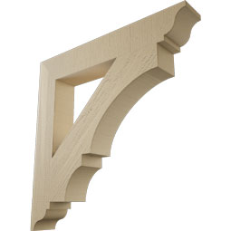 Ekena Millwork - BKTUR055X36X36BOA01RCPR - Timberthane Faux Wood Balboa Style Bracket, Traditional Ends, 5 1/2"W x 36"D x 36"H, Primed Tan