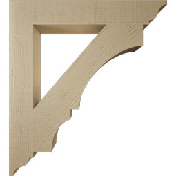 Ekena Millwork - BKTUR055X36X40BOA01RCPR - Timberthane Faux Wood Balboa Style Bracket, Traditional Ends, 5 1/2"W x 36"D x 40"H, Primed Tan