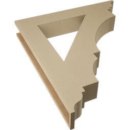 Ekena Millwork - BKTUR055X36X40BOA01RCPR - Timberthane Faux Wood Balboa Style Bracket, Traditional Ends, 5 1/2"W x 36"D x 40"H, Primed Tan