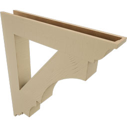 Ekena Millwork - BKTUR055X36X42BOA01RCPR - Timberthane Faux Wood Balboa Style Bracket, Traditional Ends, 5 1/2"W x 36"D x 42"H, Primed Tan