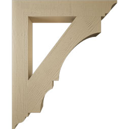 Ekena Millwork - BKTUR055X36X44BOA01RCPR - Timberthane Faux Wood Balboa Style Bracket, Traditional Ends, 5 1/2"W x 36"D x 44"H, Primed Tan