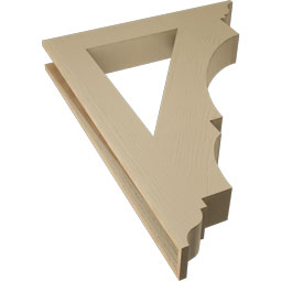 Ekena Millwork - BKTUR055X36X48BOA01RCPR - Timberthane Faux Wood Balboa Style Bracket, Traditional Ends, 5 1/2"W x 36"D x 48"H, Primed Tan