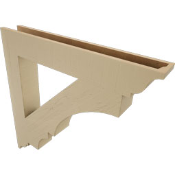 Ekena Millwork - BKTUR055X38X38BOA01RCPR - Timberthane Faux Wood Balboa Style Bracket, Traditional Ends, 5 1/2"W x 38"D x 38"H, Primed Tan