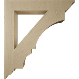 Ekena Millwork - BKTUR055X38X42BOA01RCPR - Timberthane Faux Wood Balboa Style Bracket, Traditional Ends, 5 1/2"W x 38"D x 42"H, Primed Tan