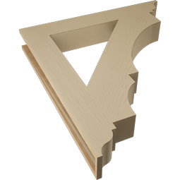 Ekena Millwork - BKTUR055X38X42BOA01RCPR - Timberthane Faux Wood Balboa Style Bracket, Traditional Ends, 5 1/2"W x 38"D x 42"H, Primed Tan