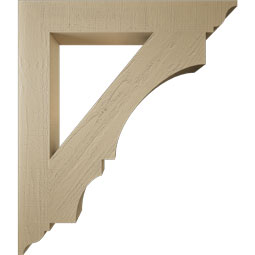 Ekena Millwork - BKTUR055X38X44BOA01RCPR - Timberthane Faux Wood Balboa Style Bracket, Traditional Ends, 5 1/2"W x 38"D x 44"H, Primed Tan