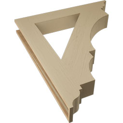 Ekena Millwork - BKTUR055X38X44BOA01RCPR - Timberthane Faux Wood Balboa Style Bracket, Traditional Ends, 5 1/2"W x 38"D x 44"H, Primed Tan