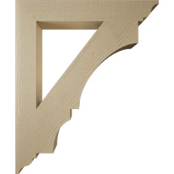 Ekena Millwork - BKTUR055X38X46BOA01RCPR - Timberthane Faux Wood Balboa Style Bracket, Traditional Ends, 5 1/2"W x 38"D x 46"H, Primed Tan