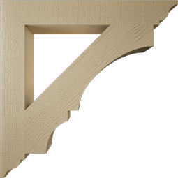 Ekena Millwork - BKTUR055X40X40BOA01RCPR - Timberthane Faux Wood Balboa Style Bracket, Traditional Ends, 5 1/2"W x 40"D x 40"H, Primed Tan