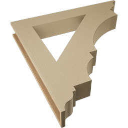 Ekena Millwork - BKTUR055X40X40BOA01RCPR - Timberthane Faux Wood Balboa Style Bracket, Traditional Ends, 5 1/2"W x 40"D x 40"H, Primed Tan