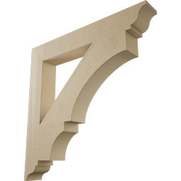 Ekena Millwork - BKTUR055X40X40BOA01RCPR - Timberthane Faux Wood Balboa Style Bracket, Traditional Ends, 5 1/2"W x 40"D x 40"H, Primed Tan