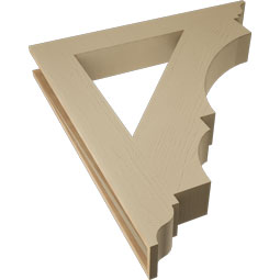 Ekena Millwork - BKTUR055X40X44BOA01RCPR - Timberthane Faux Wood Balboa Style Bracket, Traditional Ends, 5 1/2"W x 40"D x 44"H, Primed Tan