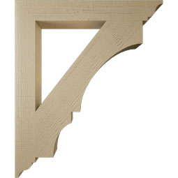 Ekena Millwork - BKTUR055X40X48BOA01RCPR - Timberthane Faux Wood Balboa Style Bracket, Traditional Ends, 5 1/2"W x 40"D x 48"H, Primed Tan
