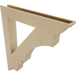 Ekena Millwork - BKTUR055X40X48BOA01RCPR - Timberthane Faux Wood Balboa Style Bracket, Traditional Ends, 5 1/2"W x 40"D x 48"H, Primed Tan