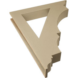 Ekena Millwork - BKTUR055X40X48BOA01RCPR - Timberthane Faux Wood Balboa Style Bracket, Traditional Ends, 5 1/2"W x 40"D x 48"H, Primed Tan