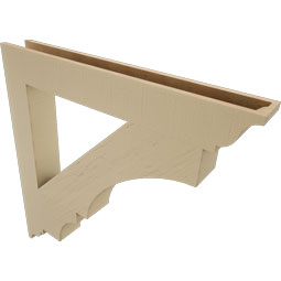 Ekena Millwork - BKTUR055X42X42BOA01RCPR - Timberthane Faux Wood Balboa Style Bracket, Traditional Ends, 5 1/2"W x 42"D x 42"H, Primed Tan