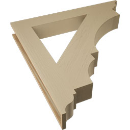 Ekena Millwork - BKTUR055X42X42BOA01RCPR - Timberthane Faux Wood Balboa Style Bracket, Traditional Ends, 5 1/2"W x 42"D x 42"H, Primed Tan
