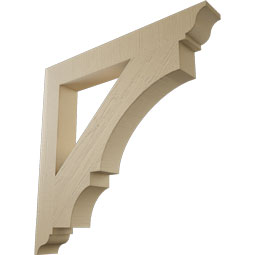 Ekena Millwork - BKTUR055X42X42BOA01RCPR - Timberthane Faux Wood Balboa Style Bracket, Traditional Ends, 5 1/2"W x 42"D x 42"H, Primed Tan