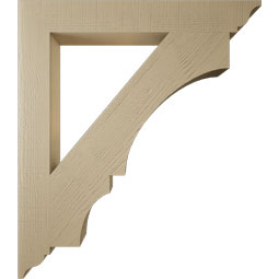 Ekena Millwork - BKTUR055X42X48BOA01RCPR - Timberthane Faux Wood Balboa Style Bracket, Traditional Ends, 5 1/2"W x 42"D x 48"H, Primed Tan