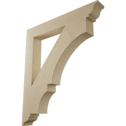 Ekena Millwork - BKTUR055X42X48BOA01RCPR - Timberthane Faux Wood Balboa Style Bracket, Traditional Ends, 5 1/2"W x 42"D x 48"H, Primed Tan