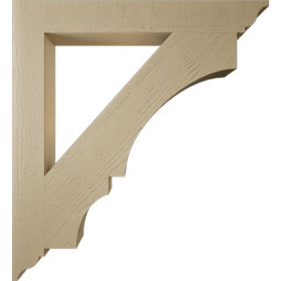 Ekena Millwork - BKTUR055X44X48BOA01RCPR - Timberthane Faux Wood Balboa Style Bracket, Traditional Ends, 5 1/2"W x 44"D x 48"H, Primed Tan