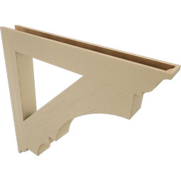 Ekena Millwork - BKTUR055X46X46BOA01RCPR - Timberthane Faux Wood Balboa Style Bracket, Traditional Ends, 5 1/2"W x 46"D x 46"H, Primed Tan