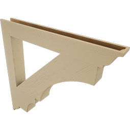 Ekena Millwork - BKTUR055X48X48BOA01RCPR - Timberthane Faux Wood Balboa Style Bracket, Traditional Ends, 5 1/2"W x 48"D x 48"H, Primed Tan