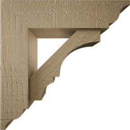 Ekena Millwork - BKTUROBOA00 - Timberthane Rough Cedar Faux Wood Balboa Traditional Bracket w/ Offset Brace