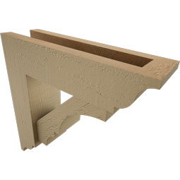 Ekena Millwork - BKTUROBOA00 - Timberthane Rough Cedar Faux Wood Balboa Traditional Bracket w/ Offset Brace