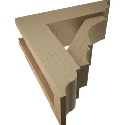 Ekena Millwork - BKTUROBOA00 - Timberthane Rough Cedar Faux Wood Balboa Traditional Bracket w/ Offset Brace